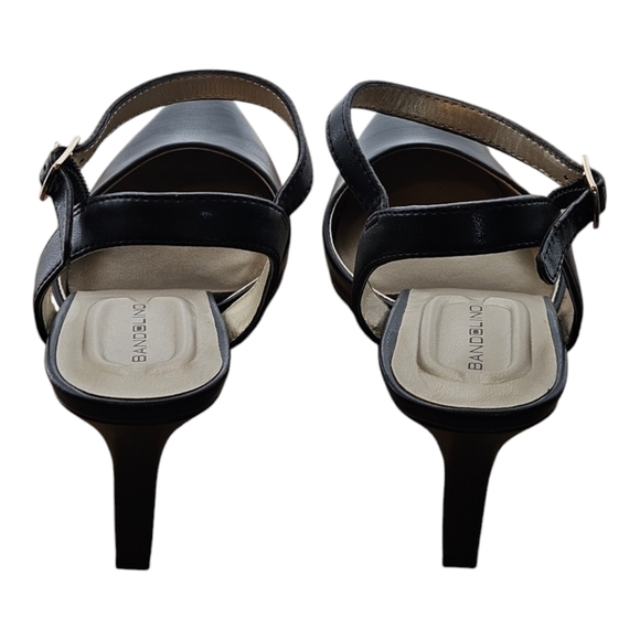 Bandolino black dress heel with gold trim - size 7 - Picture 4 of 6